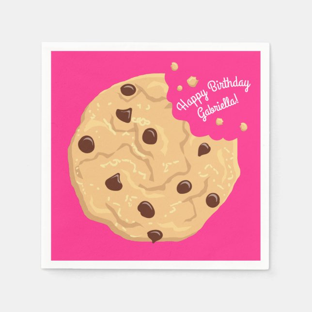Serviette En Papier Chocolat Chip Cookie Enfants 1er Anniversaire Fête (Devant)