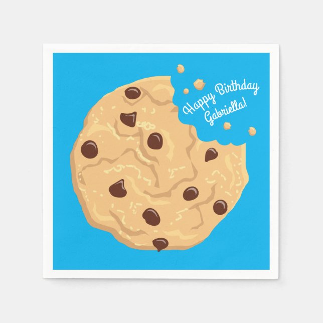 Serviette En Papier Chocolat Chip Cookie Enfants 1er Anniversaire Part (Devant)