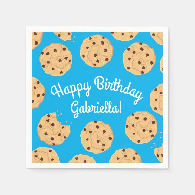 Serviette En Papier Chocolat Chip Cookie Enfants 1er Anniversaire Part (Devant)