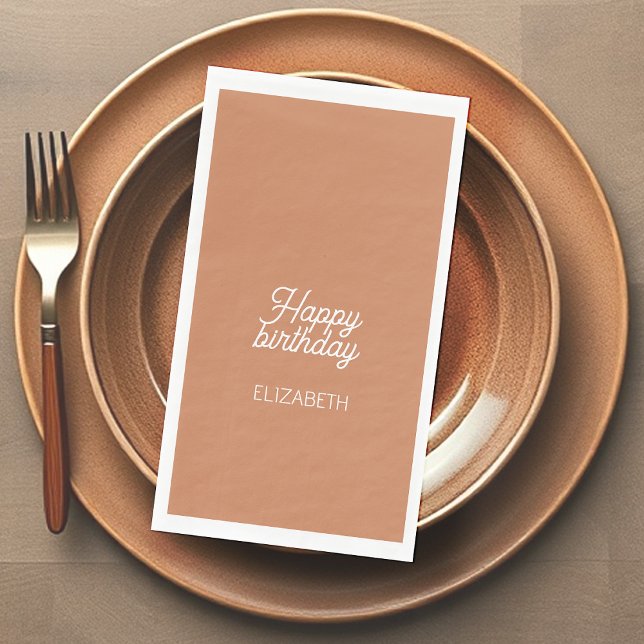 Serviette En Papier Chocolat doux Brown Anniversaire (Créateur téléchargé)