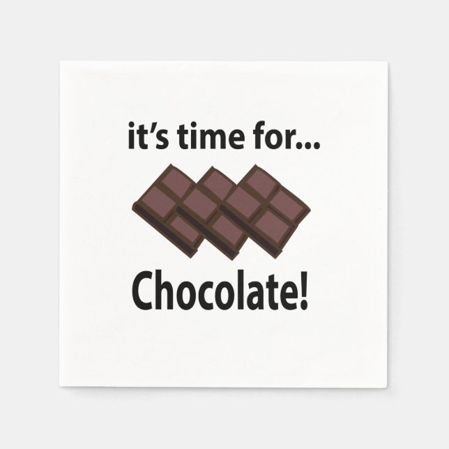 Serviette En Papier Chocolat Il est temps pour la fête du chocolat (Devant)