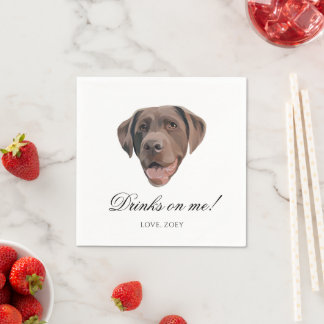 Serviette En Papier Chocolat Lab Fête de mariage Chien Chien Personnal