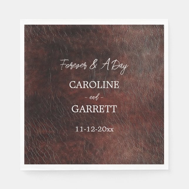 Serviette En Papier Chocolat noir Brown Ouest Faux Cuir (Devant)