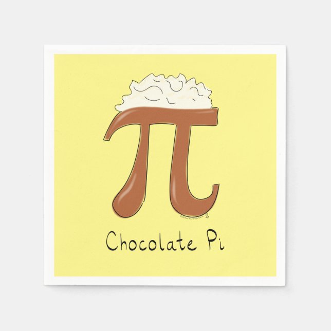 Serviette En Papier Chocolat Pi Cute Math Pi Jour de fête Napkins (Devant)
