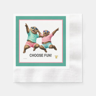 Serviette En Papier Choisissez le duo de loutres amusantes