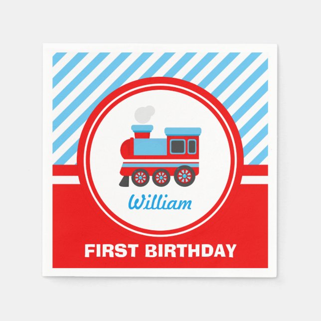 Serviette En Papier Choo Choo Train Décor fête d'anniversaire (Devant)