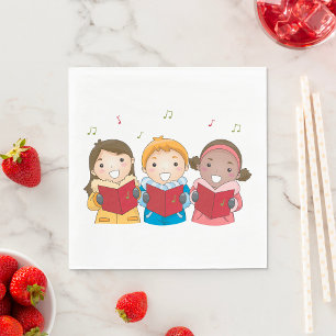 Serviette En Papier Chorale de Noël d'enfants Chœur de vacances d'hive