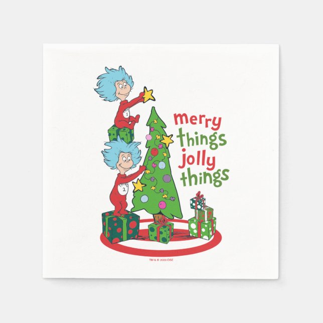 Serviette En Papier Chose Une Chose Deux Merry Things Jolly Things (Devant)