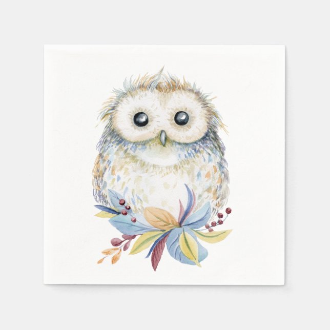 Serviette En Papier Chouette (Devant)