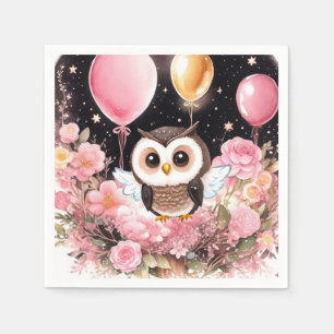 Serviette En Papier Chouette d'anniversaire