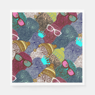 Serviette En Papier Chouette dans la couronne