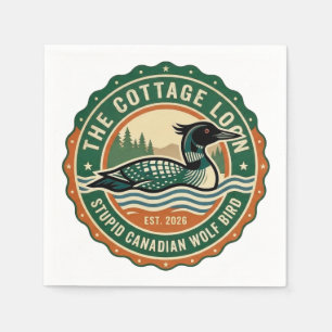 Serviette En Papier Chouette de cabane Loup canadien stupide oiseau