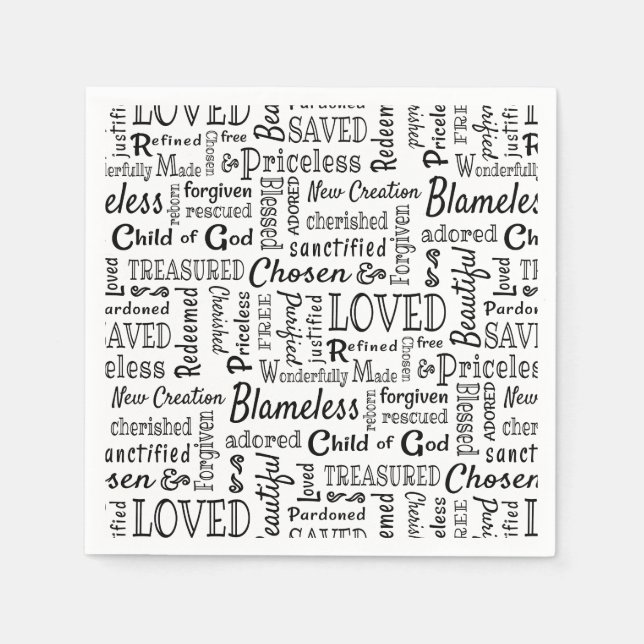 Serviette En Papier Chrétien Chrétien Paroles D'Affirmation (Devant)