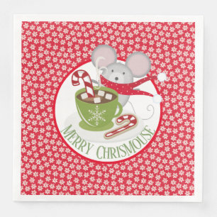 Serviette En Papier ChrisMouse Flacons de neige Papier Napkin