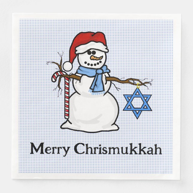 Serviette En Papier Chrismukkah Snowman Napkins (Devant)