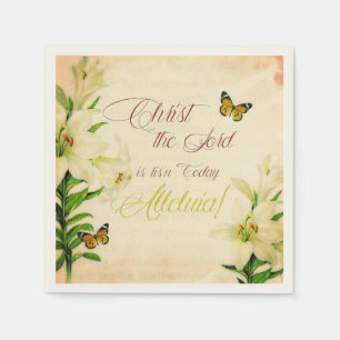 Serviette En Papier Christ le Seigneur est ressuscité aujourd'hui Mouc