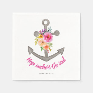 Serviette En Papier Christian Bible Verse Hope Ancres l'âme florale