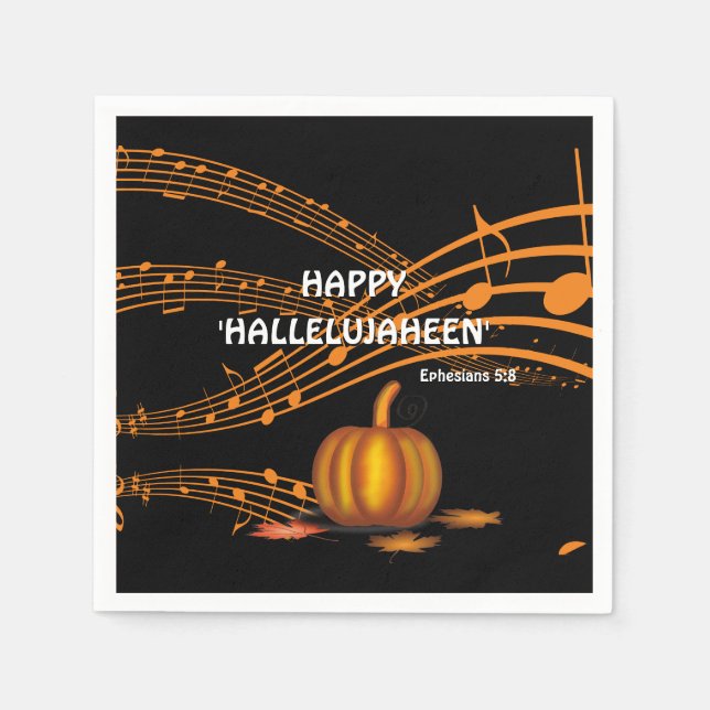 Serviette En Papier Christian Halloween HALLELUJAHEEN | Papier citroui (Devant)