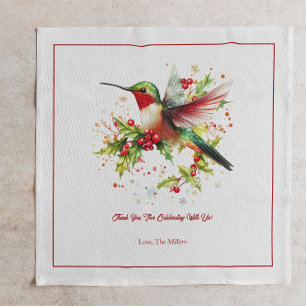 Serviette En Papier Christma Thème Colibri
