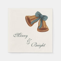 Christmas Bell Merry & Bright Napkin