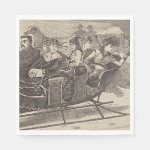 Serviette En Papier Christmas Belles (Belles Femmes, un Sleigh de Noël