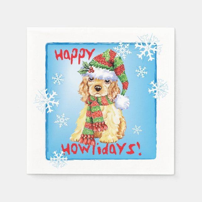 Serviette En Papier Christmas Cocker Spaniel (Devant)