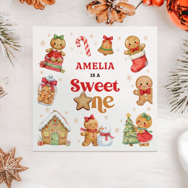 Serviette En Papier Christmas Cookie Sweet One 1st Birthday Party (Créateur téléchargé)