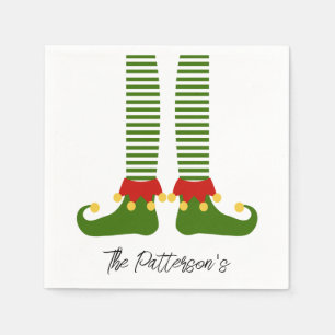 Serviette En Papier Christmas Elf Holiday Nom de la fête Amusant festi
