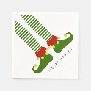 Serviette En Papier Christmas Elf Shelf NAME Funny Holiday Festive