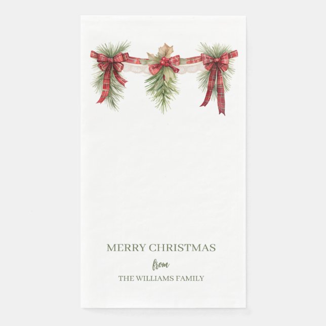 Serviette En Papier Christmas Garland Paper Guest Towels (Devant)