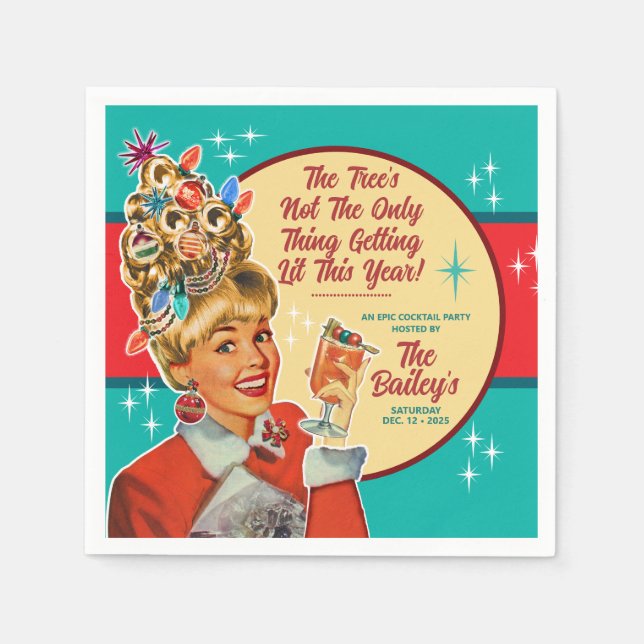 Serviette En Papier Christmas Getting Lit This Year Cocktail Napkins 1 (Devant)