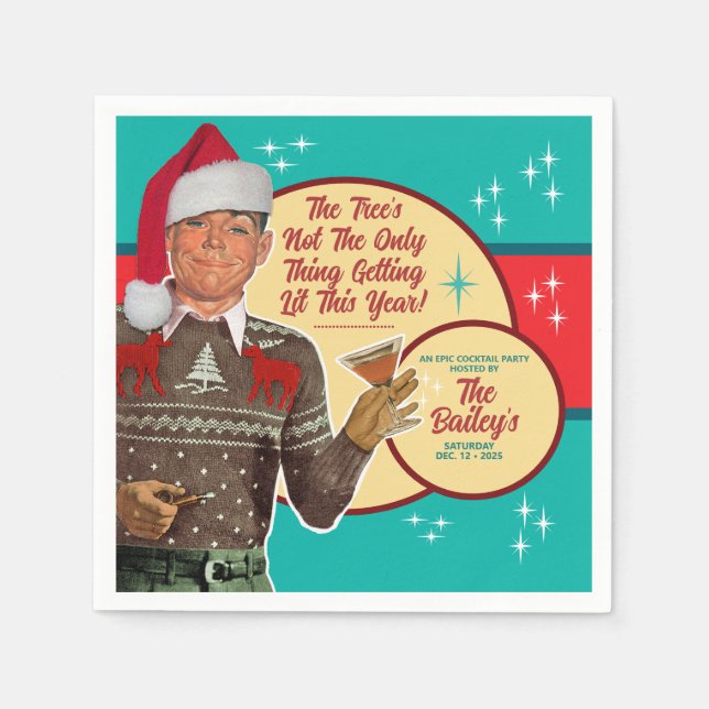 Serviette En Papier Christmas Getting Lit This Year Cocktail Napkins 2 (Devant)