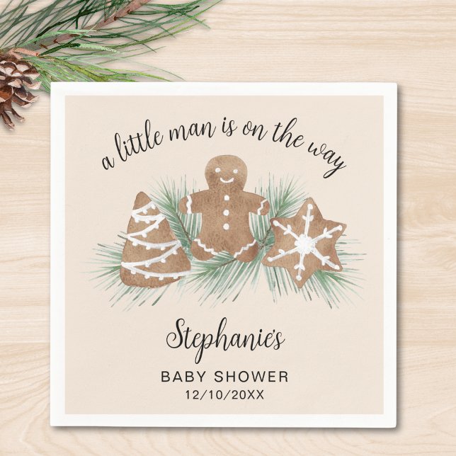 Serviette En Papier Christmas Gingerbread Boy's Baby Shower (Créateur téléchargé)