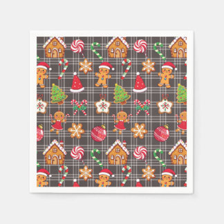 Serviette En Papier Christmas Gingerbread Cookies Print Party Napkins