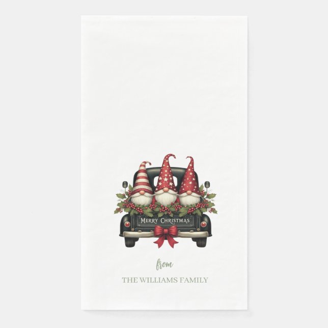 Serviette En Papier Christmas Gnomes Paper Guest Towels (Devant)