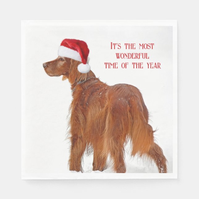 Serviette En Papier Christmas Irish Setter (Devant)
