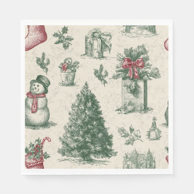 Serviette En Papier Christmas paper napkin (Devant)