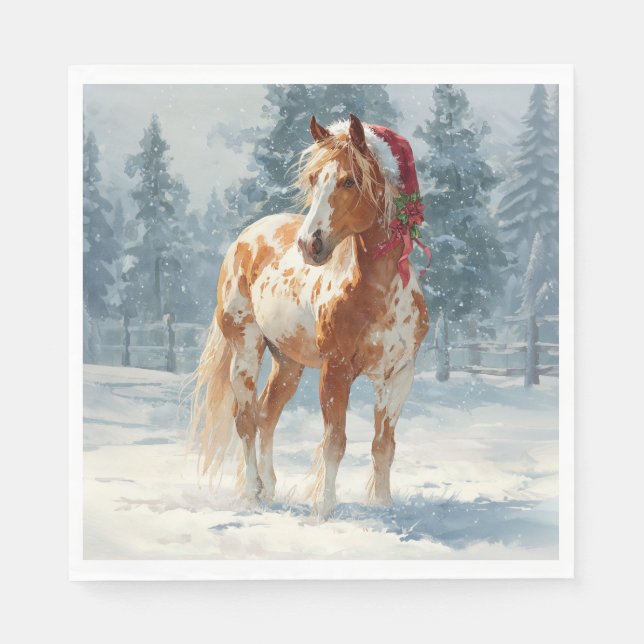 Serviette En Papier Christmas Paper Napkin/Beautiful Appalossa Horse  (Devant)