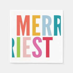 Serviette En Papier CHRISTMAS PARTY moderne mini coloré merriest