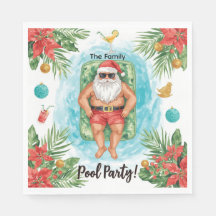 Christmas Pool Party with Santa Claus