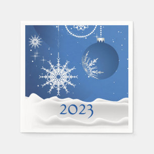 Serviette En Papier Christmas Snowflake Snow 2023 Ajouter Nom Papier