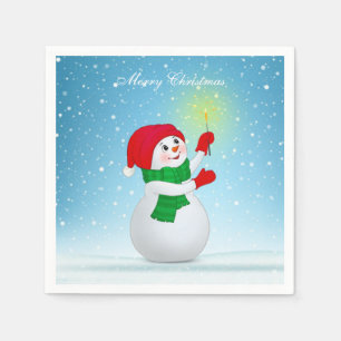 Serviette En Papier Christmas Snowman