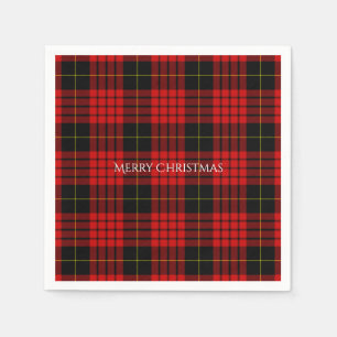 Serviette En Papier Christmas Tartan Plaid Joyeux Noël