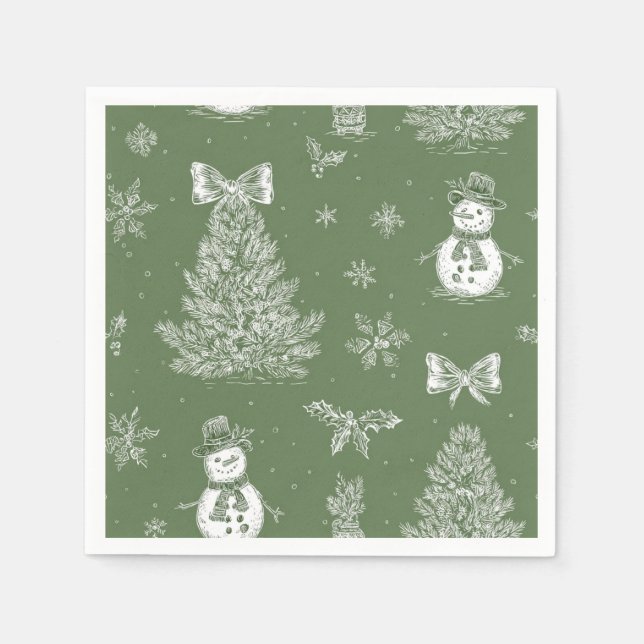 Serviette En Papier Christmas toile napkins (Devant)