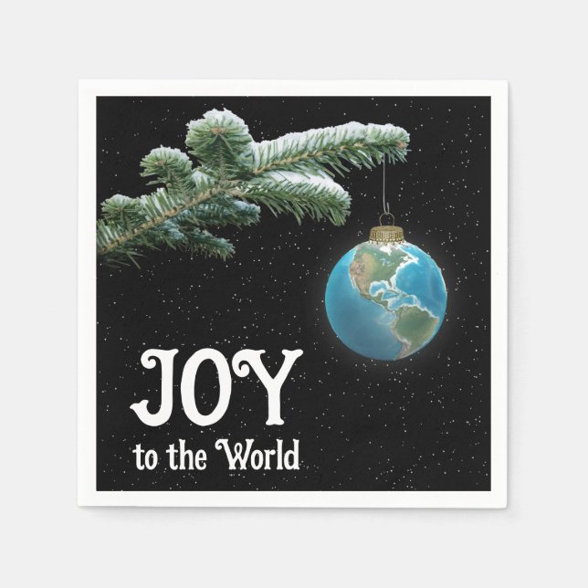 Serviette En Papier Christmas World Globe Ornament With Stars (Devant)