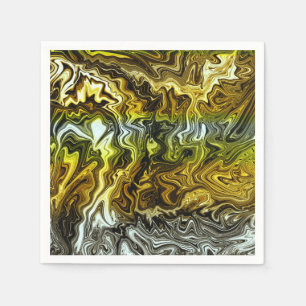 Serviette En Papier Chrome Liquide Metallic Gold Cool Party