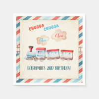 Chugga Choo Train Vintage Garçon Rouge Bleu Annive