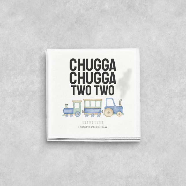 Serviette En Papier Chugga Chugga Deux | 2e anniversaire | Serviettes (Créateur téléchargé)