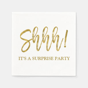 Serviette En Papier Chut ! Anniversaire Surprise Anniversaire