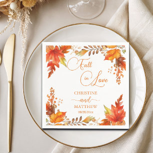 Serviette En Papier Chute en amour Elegant Boho Floral Mariage